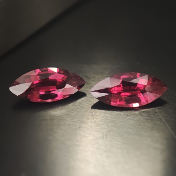 Purpilsh Red Rhodolite Pair 4.06ct Marquise