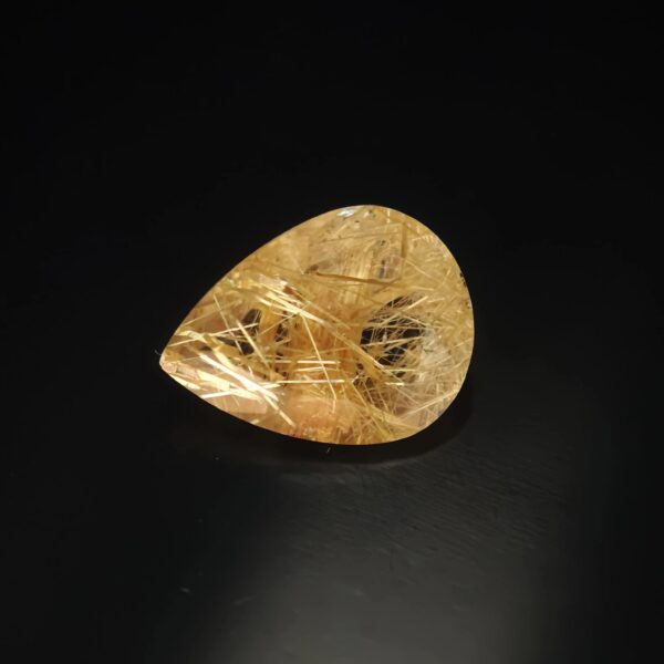 Golden Rutilated Quartz 5.95ct Pear - Madagascar